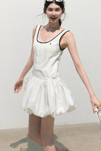 Sleeveless Puff Camisole Dress