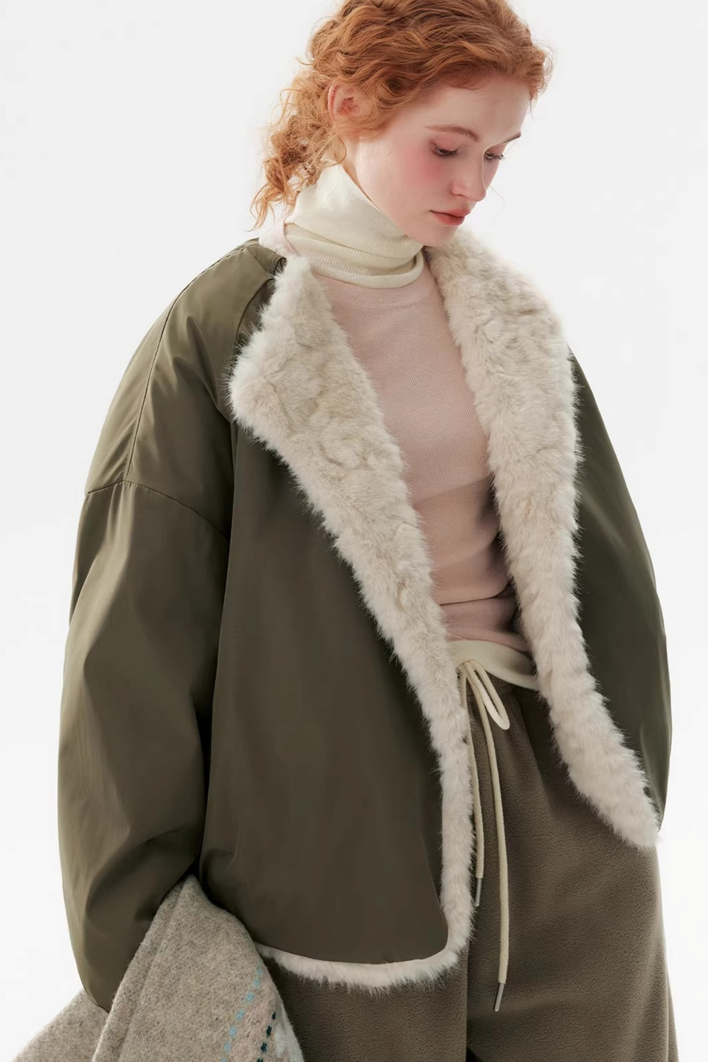 Reversible Faux Mink Parka Coat