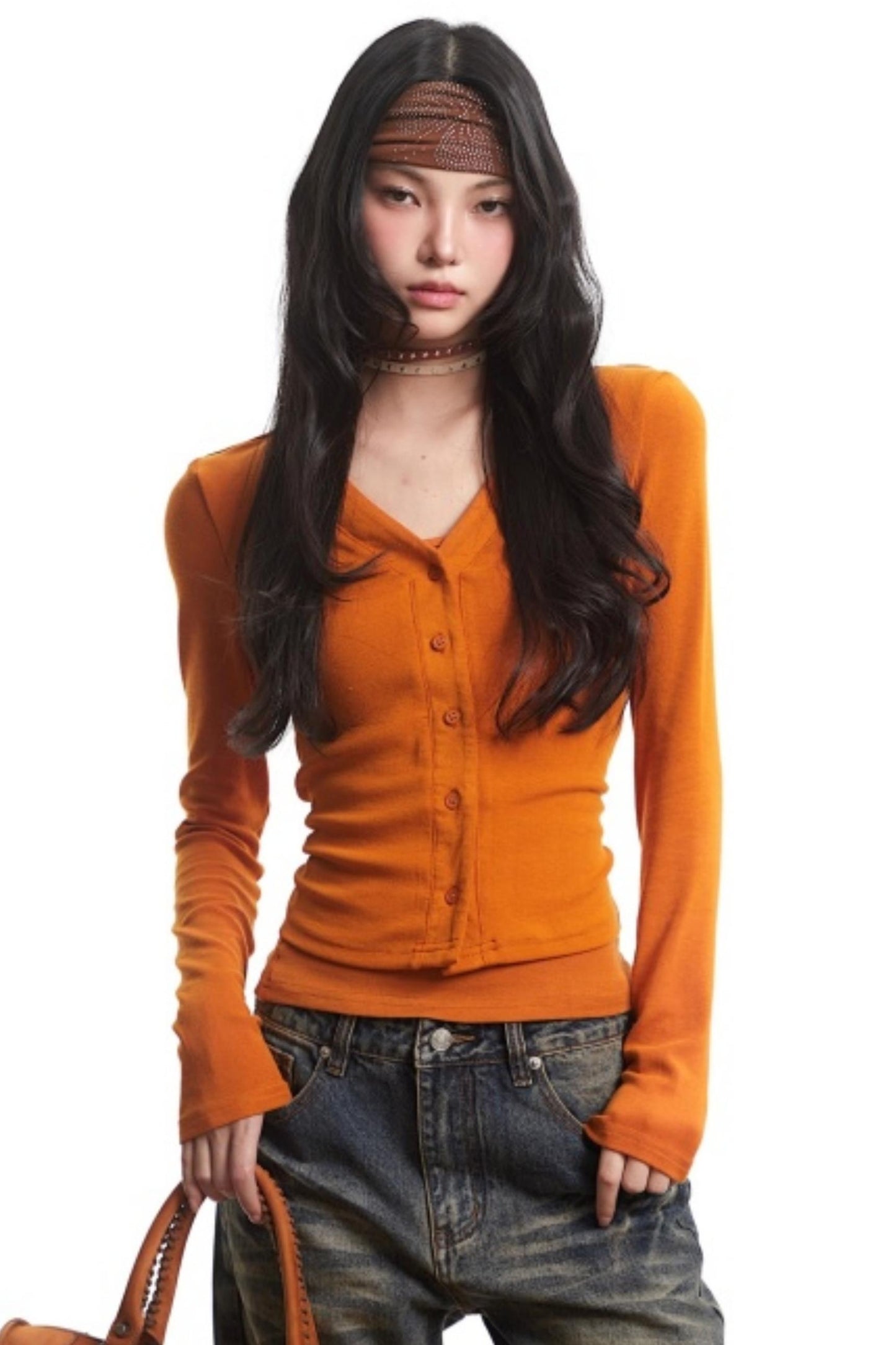 Pure Desire Orange Cardigan Top