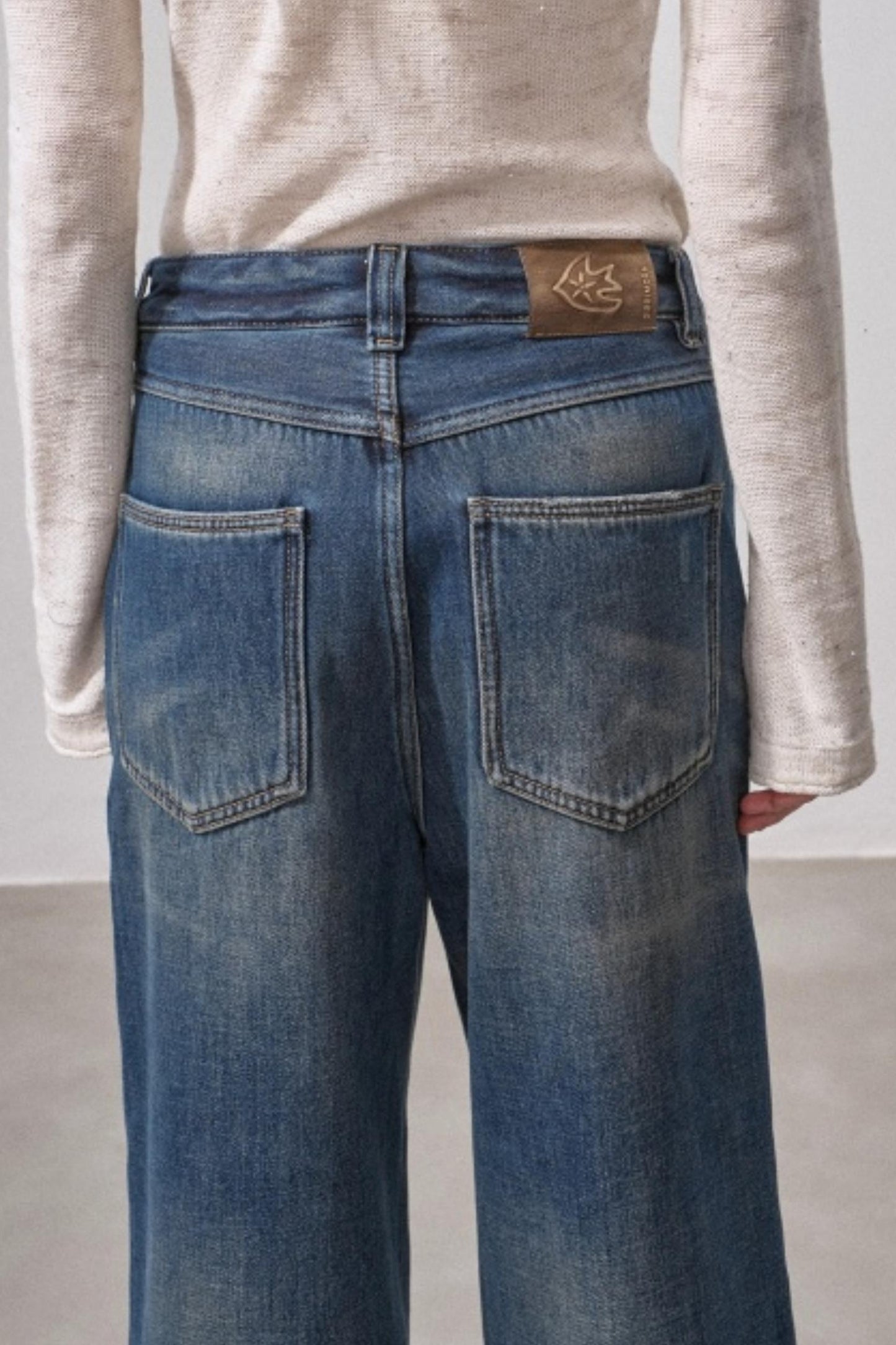 Retro Fleece-Lined Cropped Jeans
