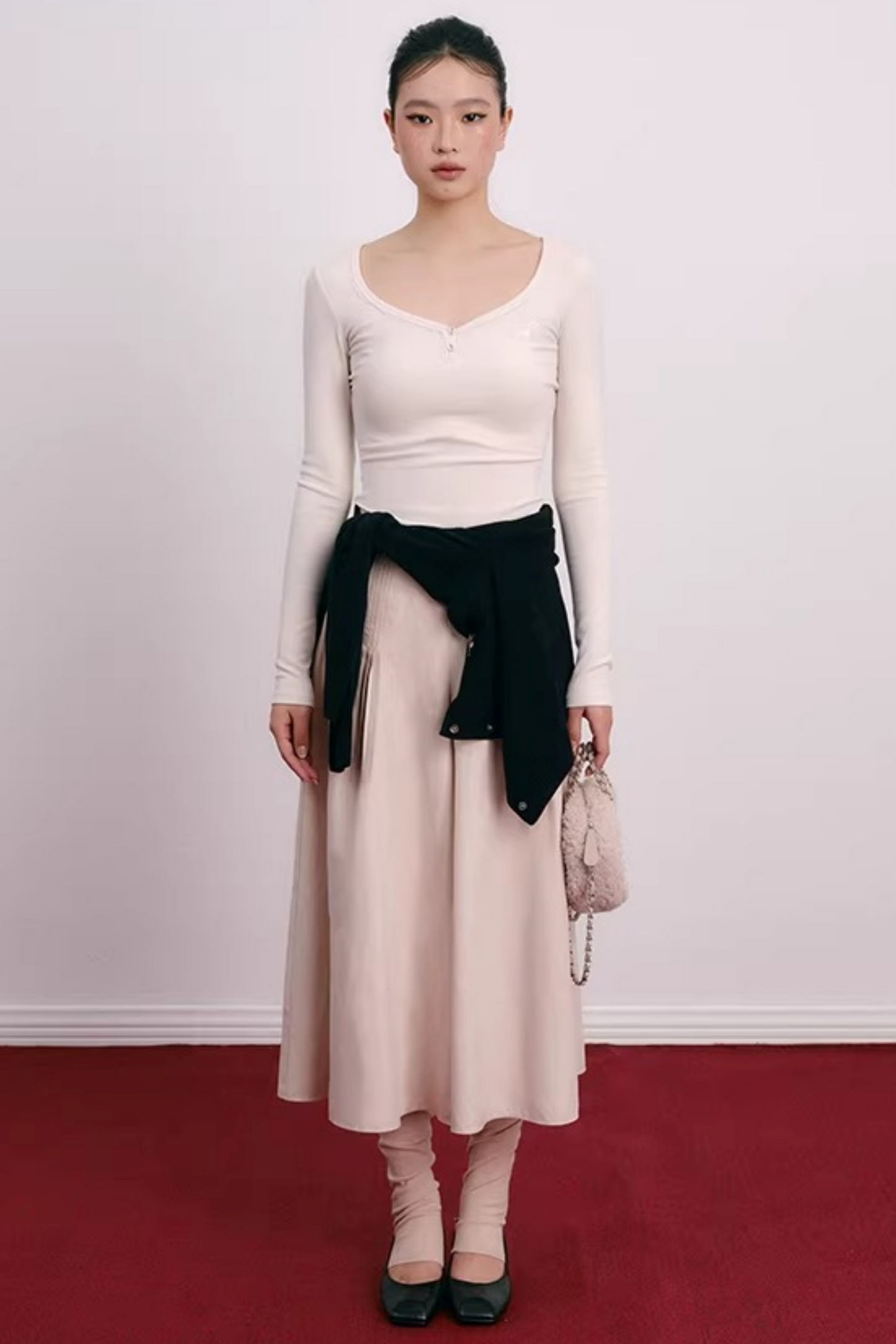 Vintage Pleated Skirt Pants