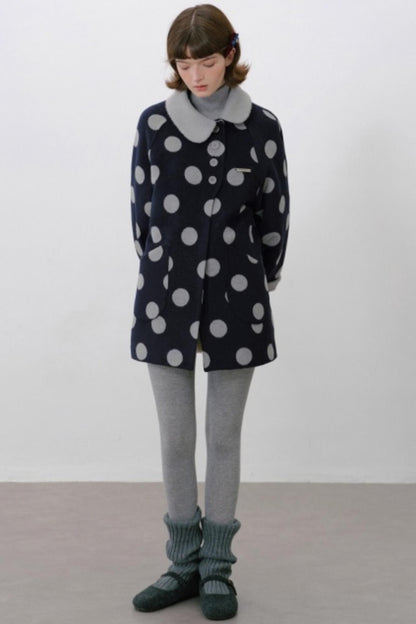 Vintage Polka Dot Woolen Jacket