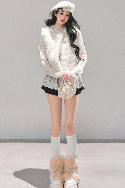 French Lamb Wool Vest Jacket