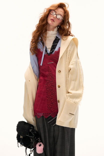 Autumn Lace Satin Camisole Dress