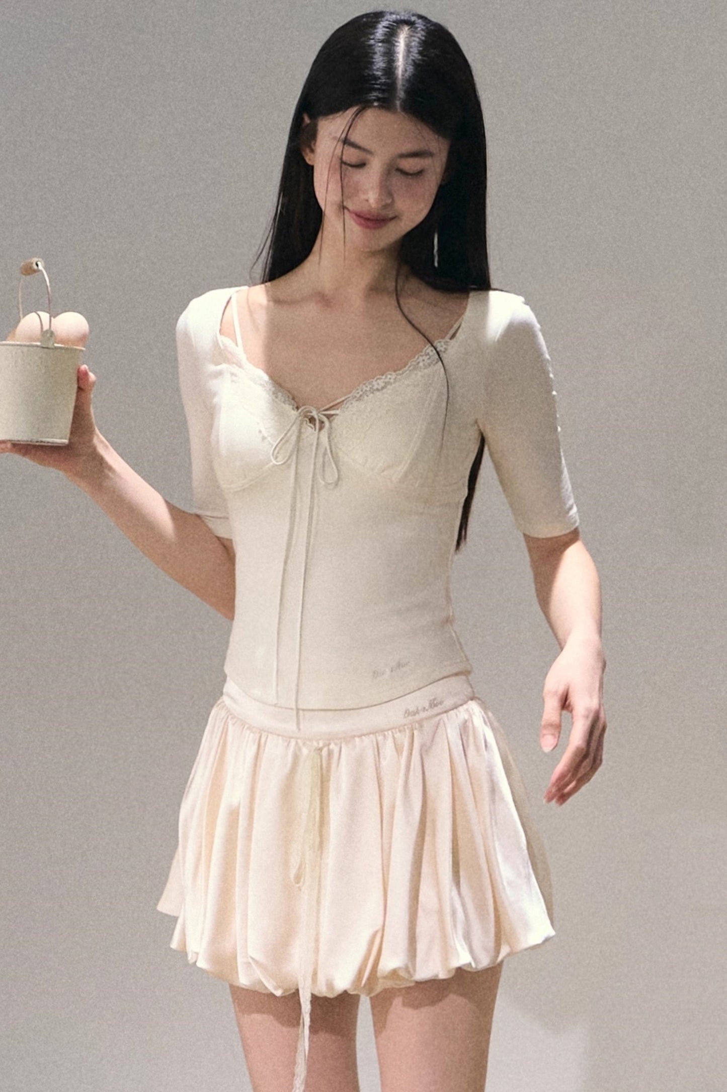 Taste of Cardamom Lace Knit V-Neck Top