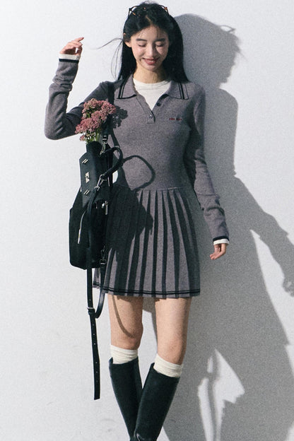 Knitted College Style Tennis Dress