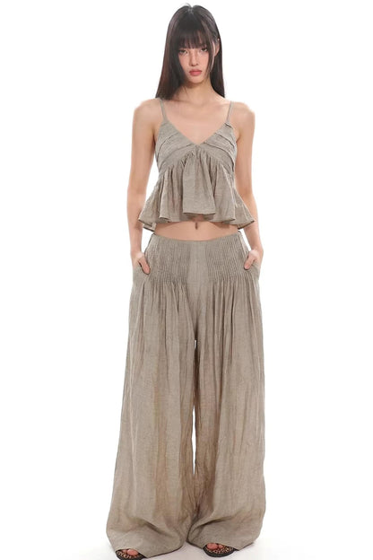 Ensemble Caraco à Volants et Pantalon