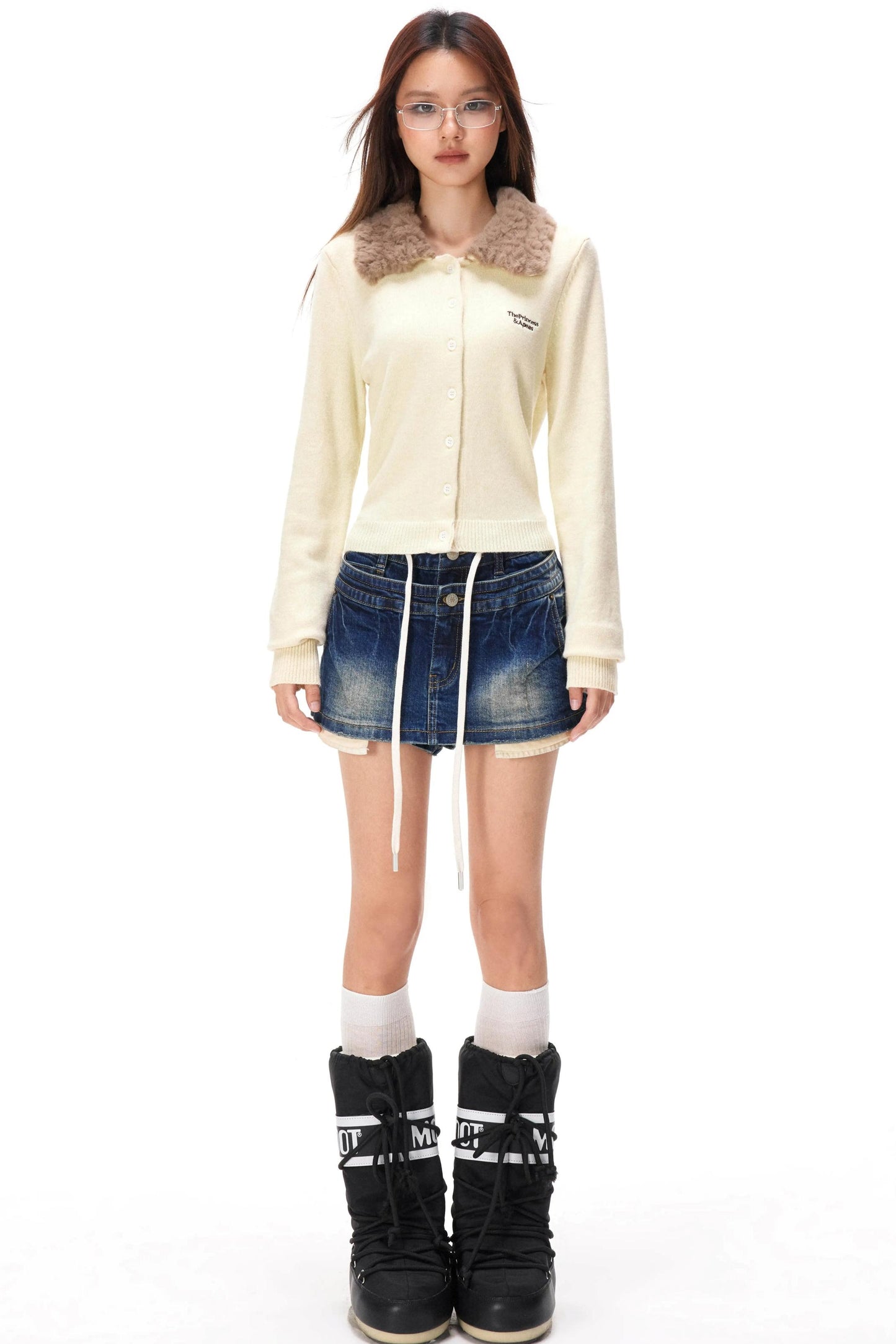 Retro Color-Block Fur Knit Sweater