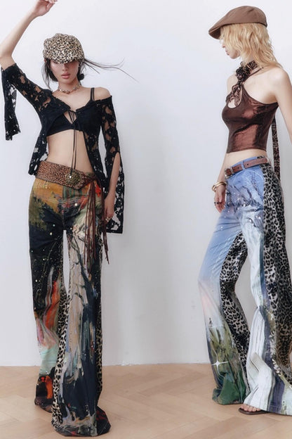 Leopard Waterfall Pants