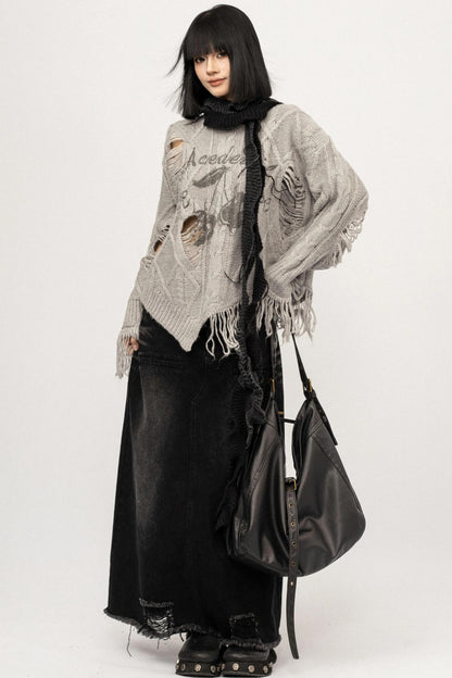 American Retro Irregular Knit Top