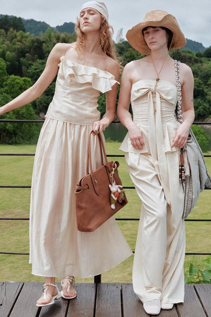 Summer Ruffled Camisole Skirt Set-Up