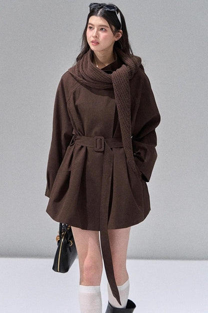 Vintage Woolen Trench Shawl Jacket