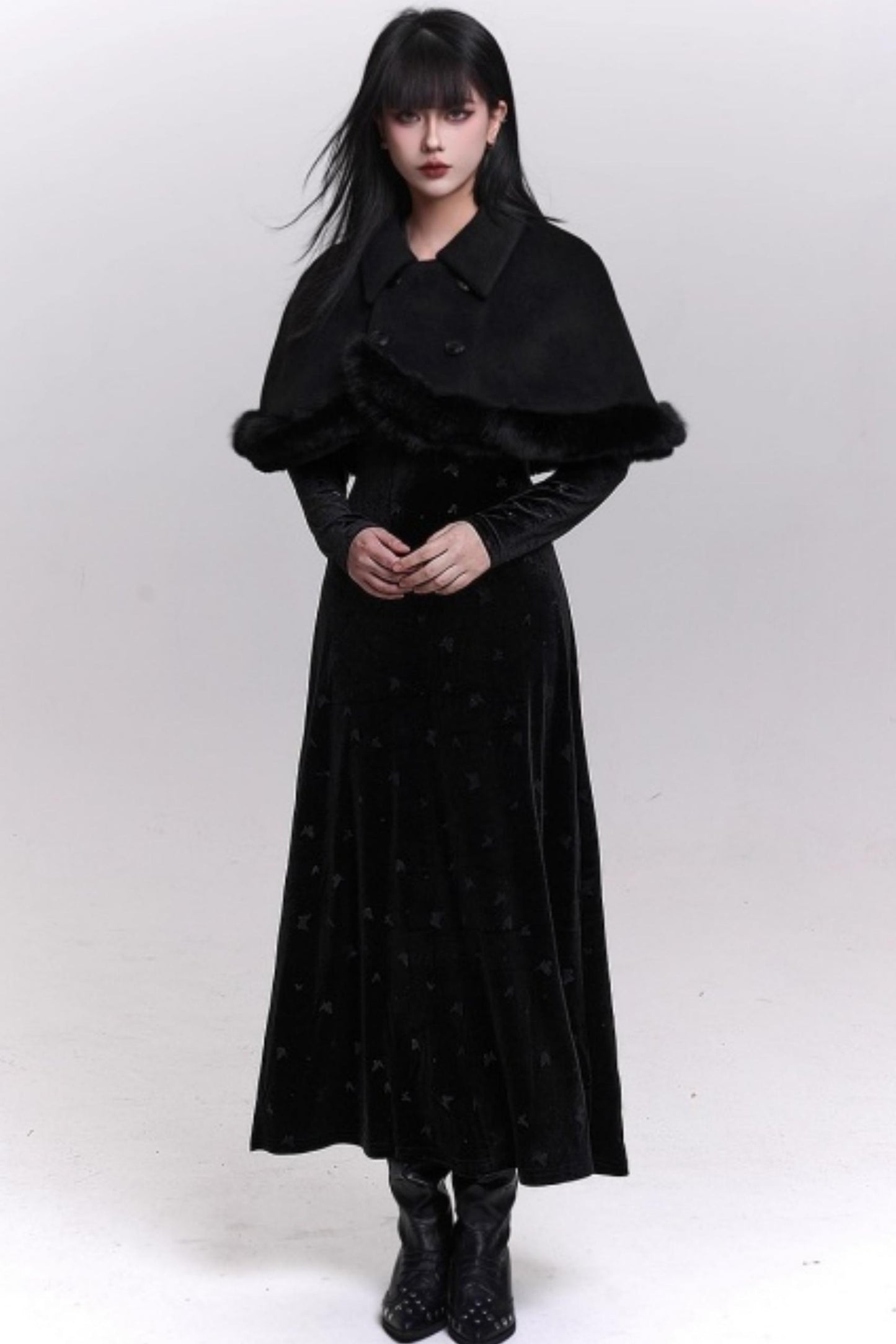 Ghostly Woolen Cape Coat