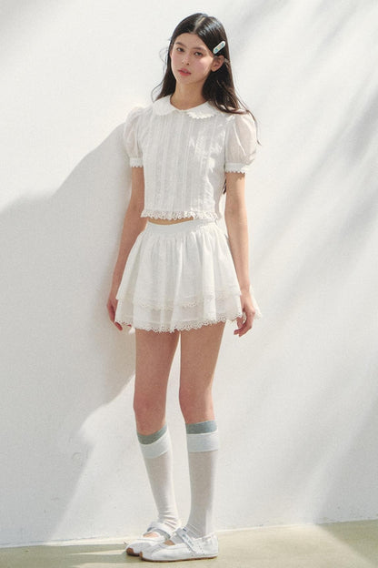 Mint Check Cake Skirt Set-Up