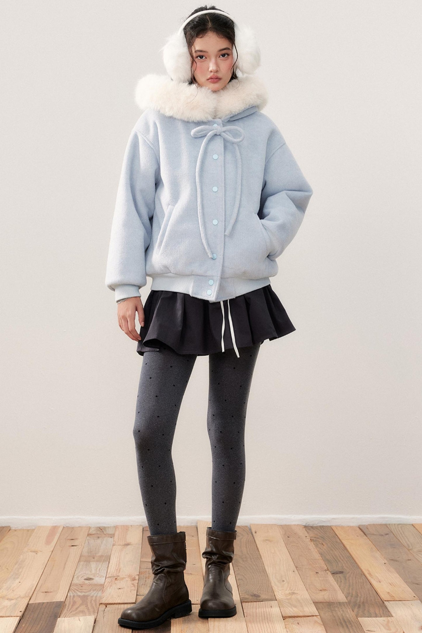 Fur Collar Hooded Padded Jacket