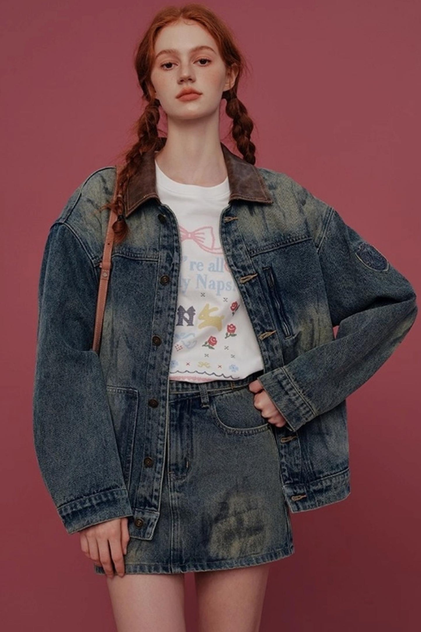 Distressed Denim Skirt