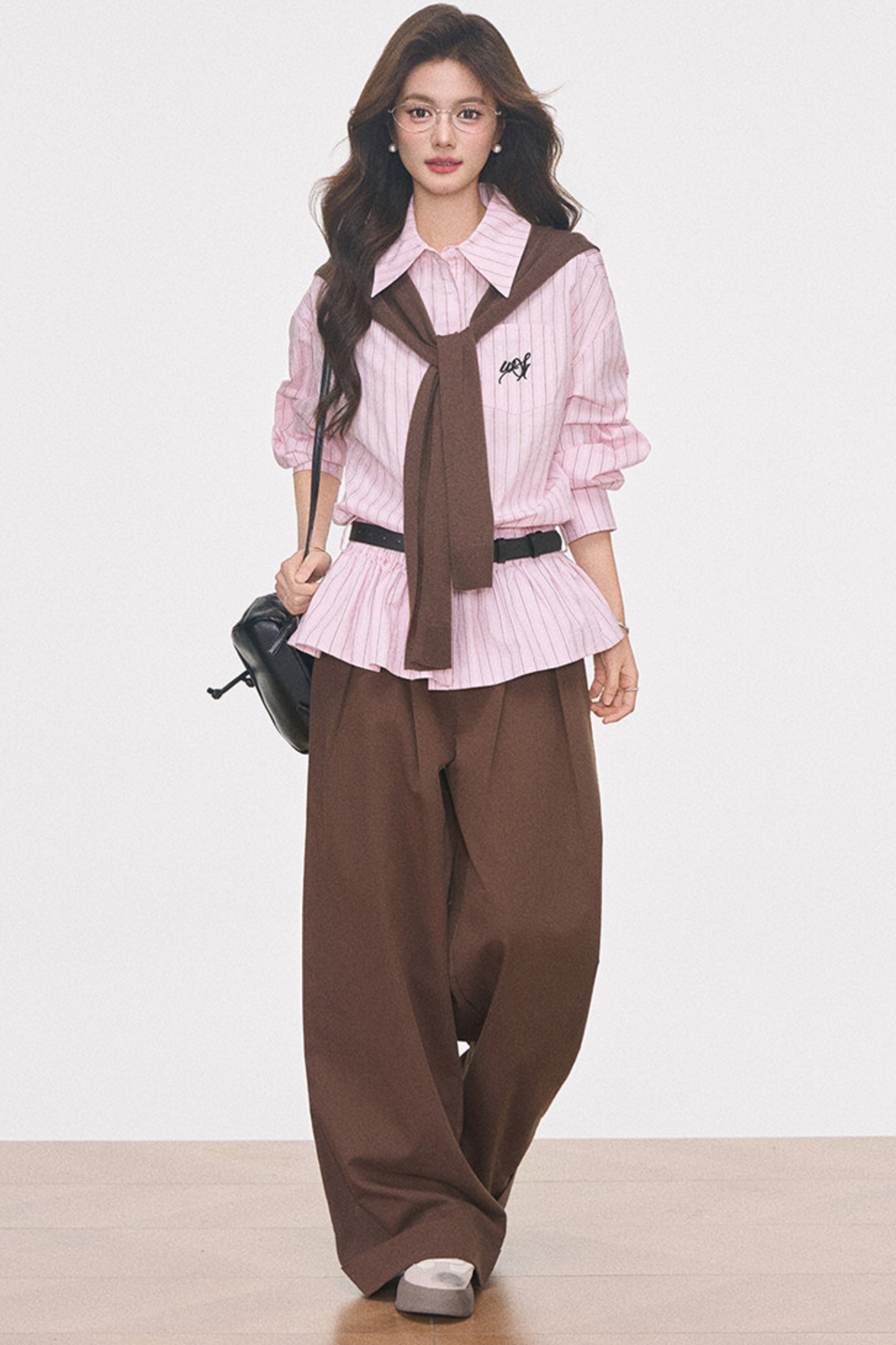 Waist-Cinching Shirt Dress Set-Up