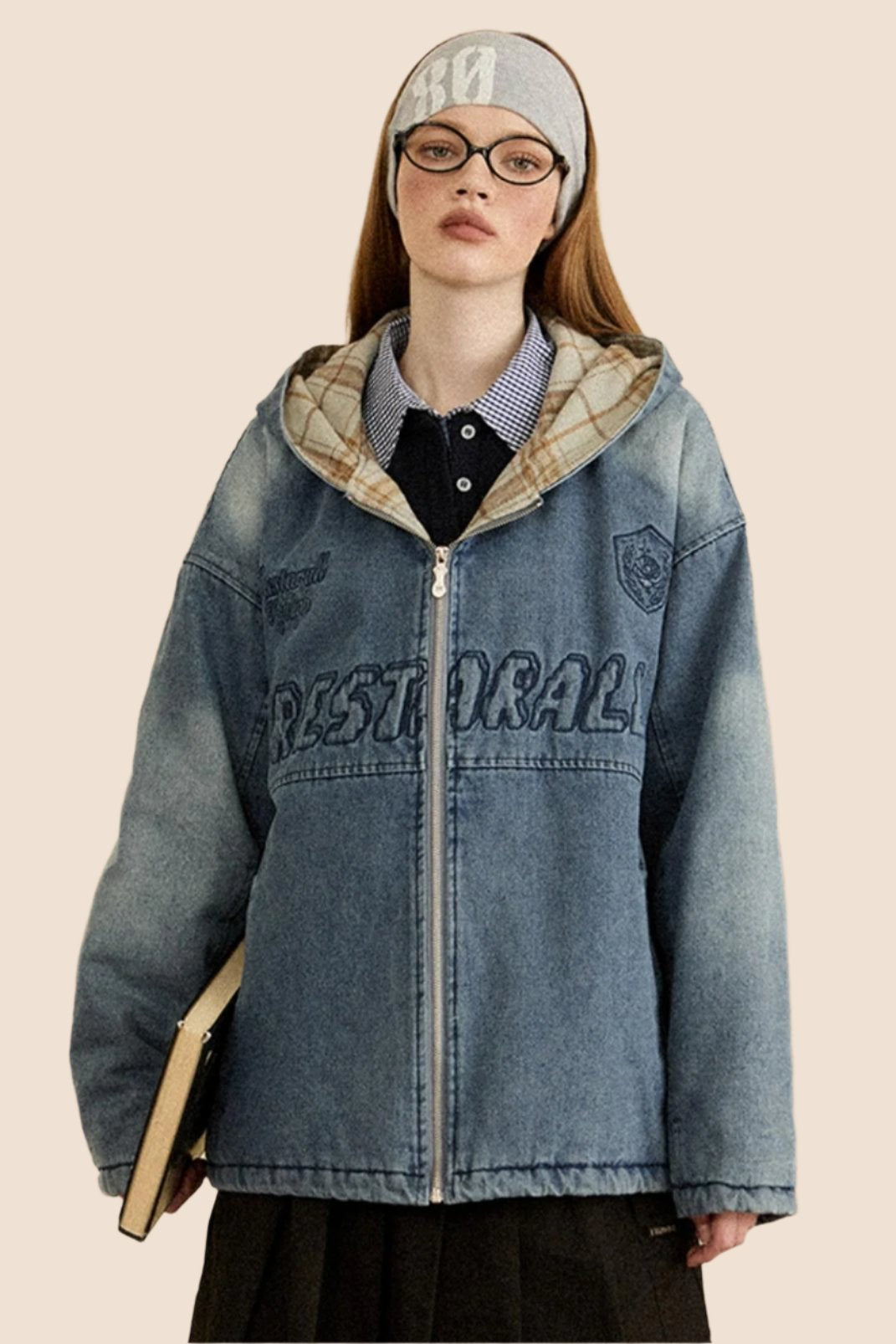 Bath Style Spliced Denim Jacket