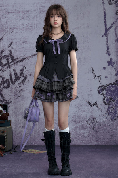 Punk Check Cake Skirt