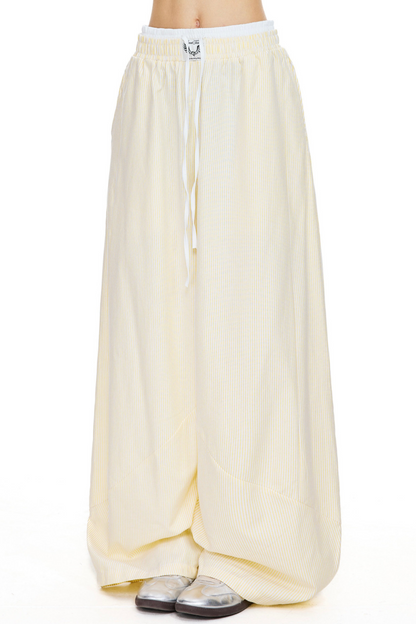 Retro Striped Wide-Leg Pants