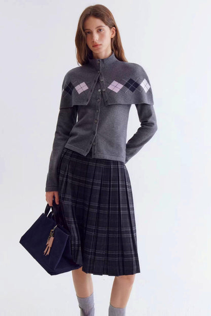 Argyle Jacquard Cardigan Set