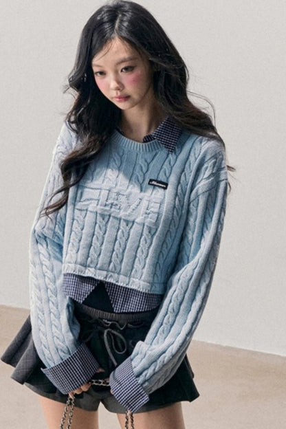 Hanging Blue Wool Sweater