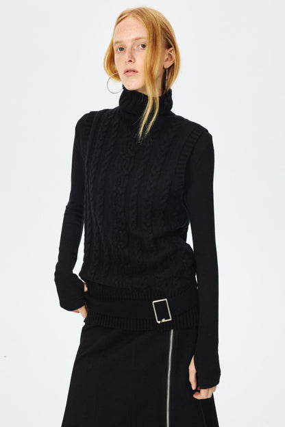 Luxury Merino Wool Turtleneck Top