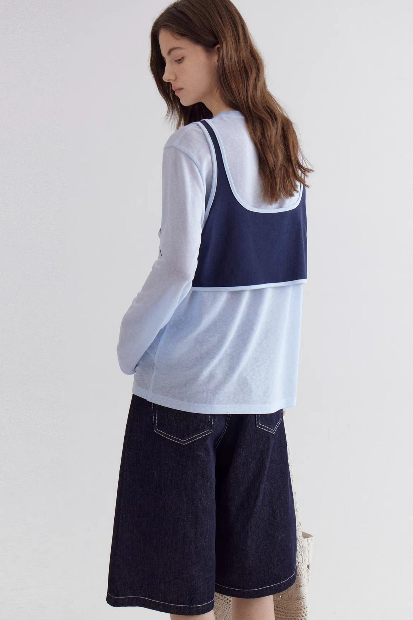 Color-Blocking Two-Piece Top