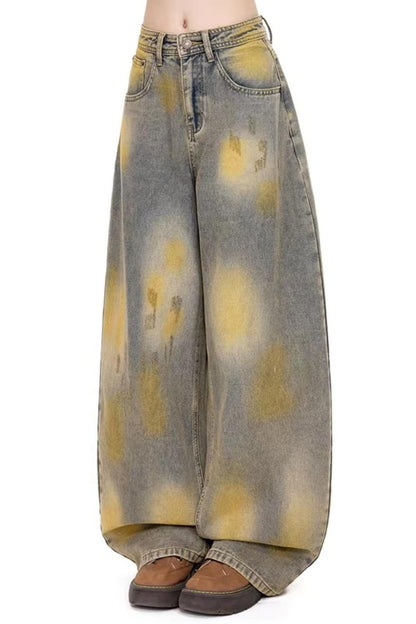 Vintage Gradient Wide-Leg Pants