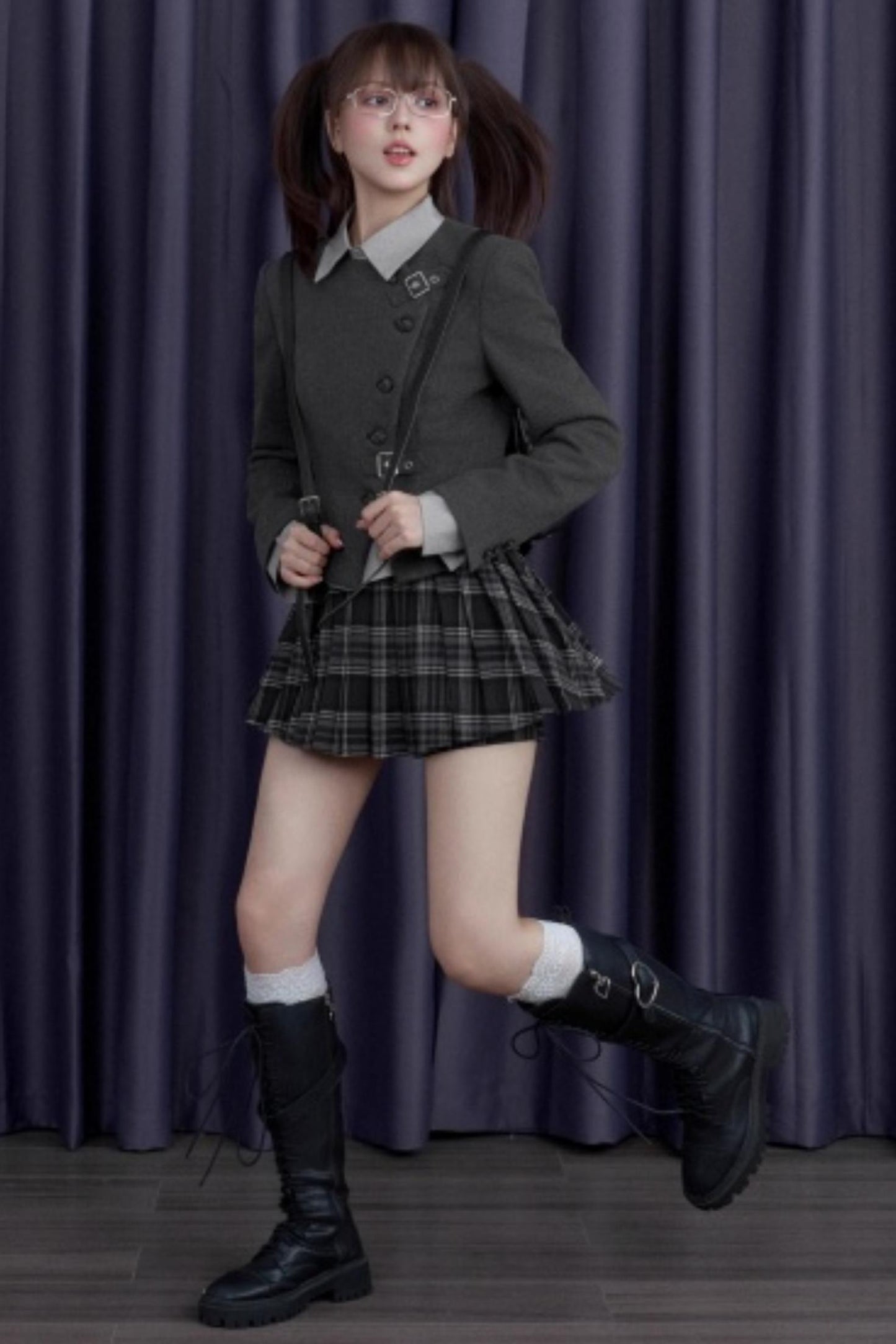 Spirit Gray Woolen Blazer Jacket Set-Up