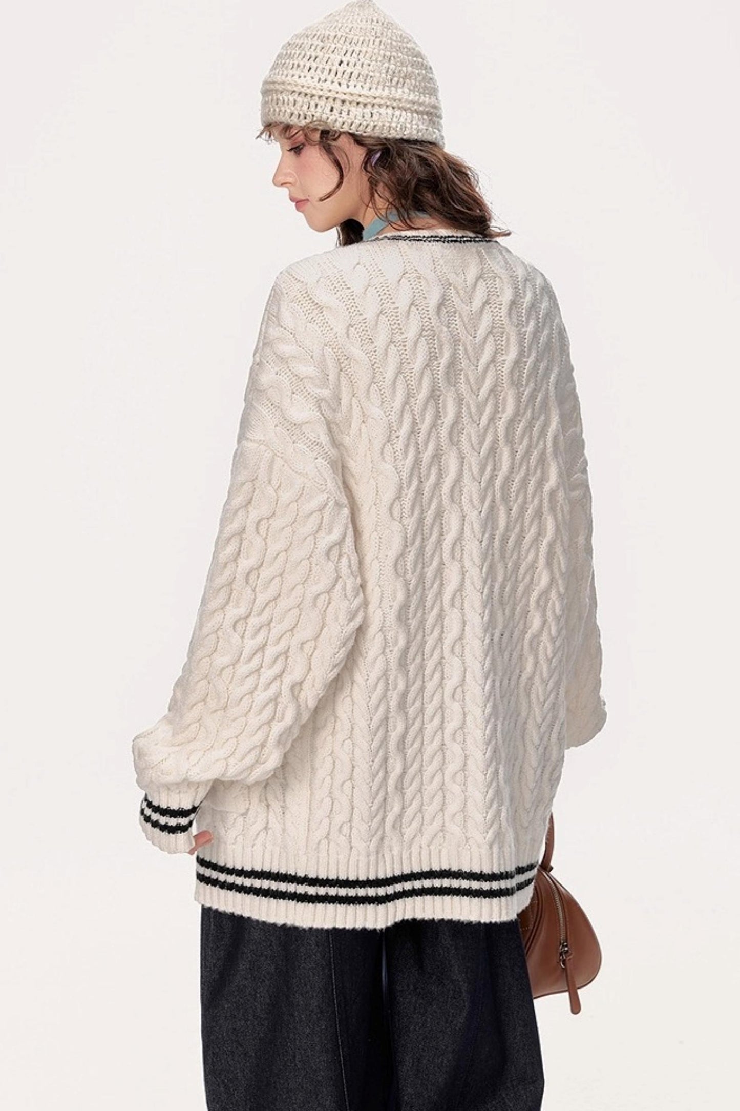Japanese Knitted V-Neck Sweater