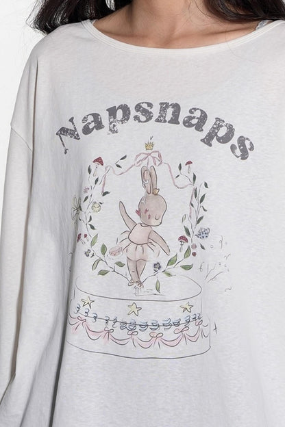 Cute Bunny Print Long Sleeve T-Shirt