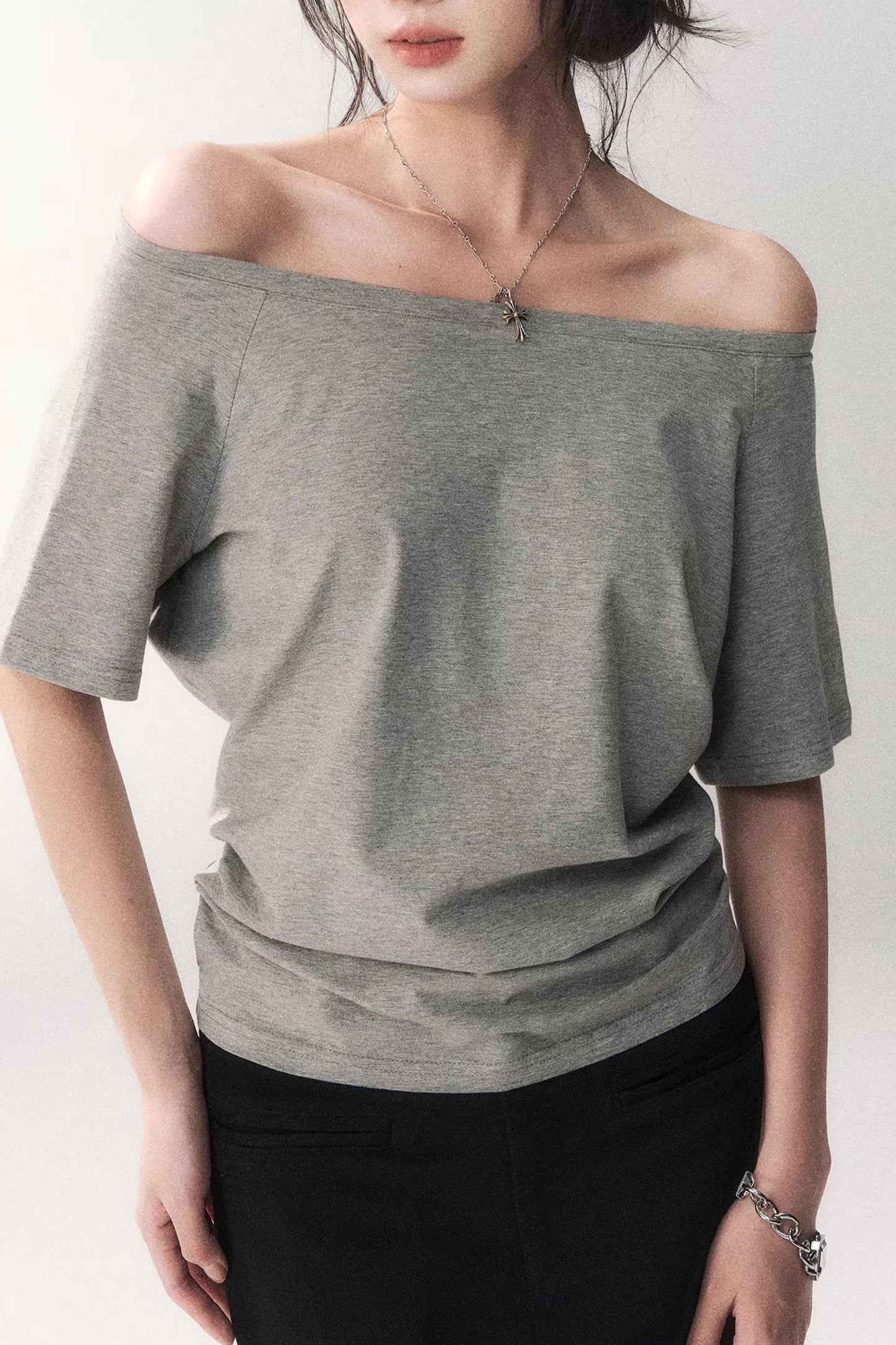 Off-Shoulder Stretchy Summer Top