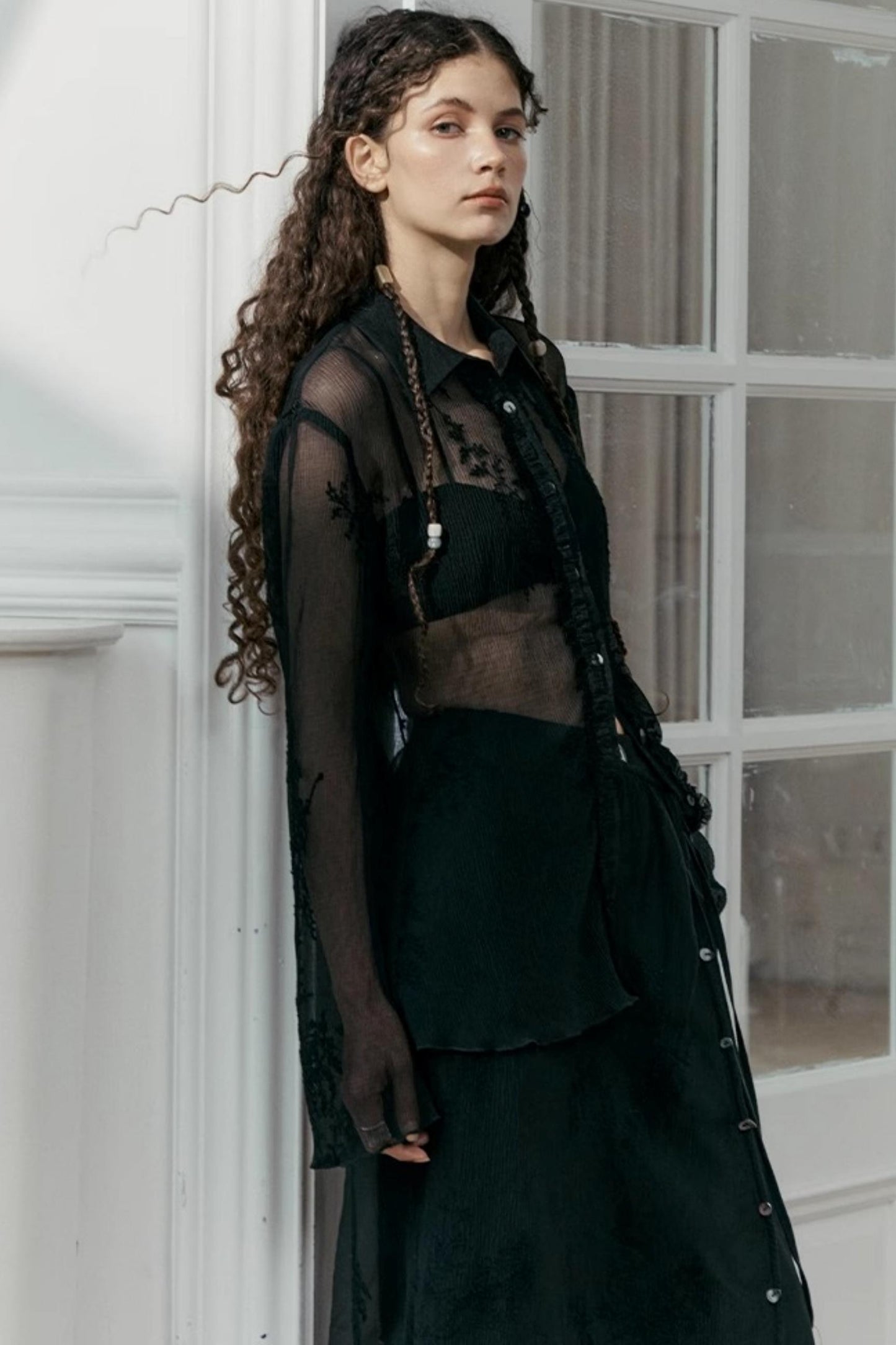 French Lace Long Sleeve Shirt