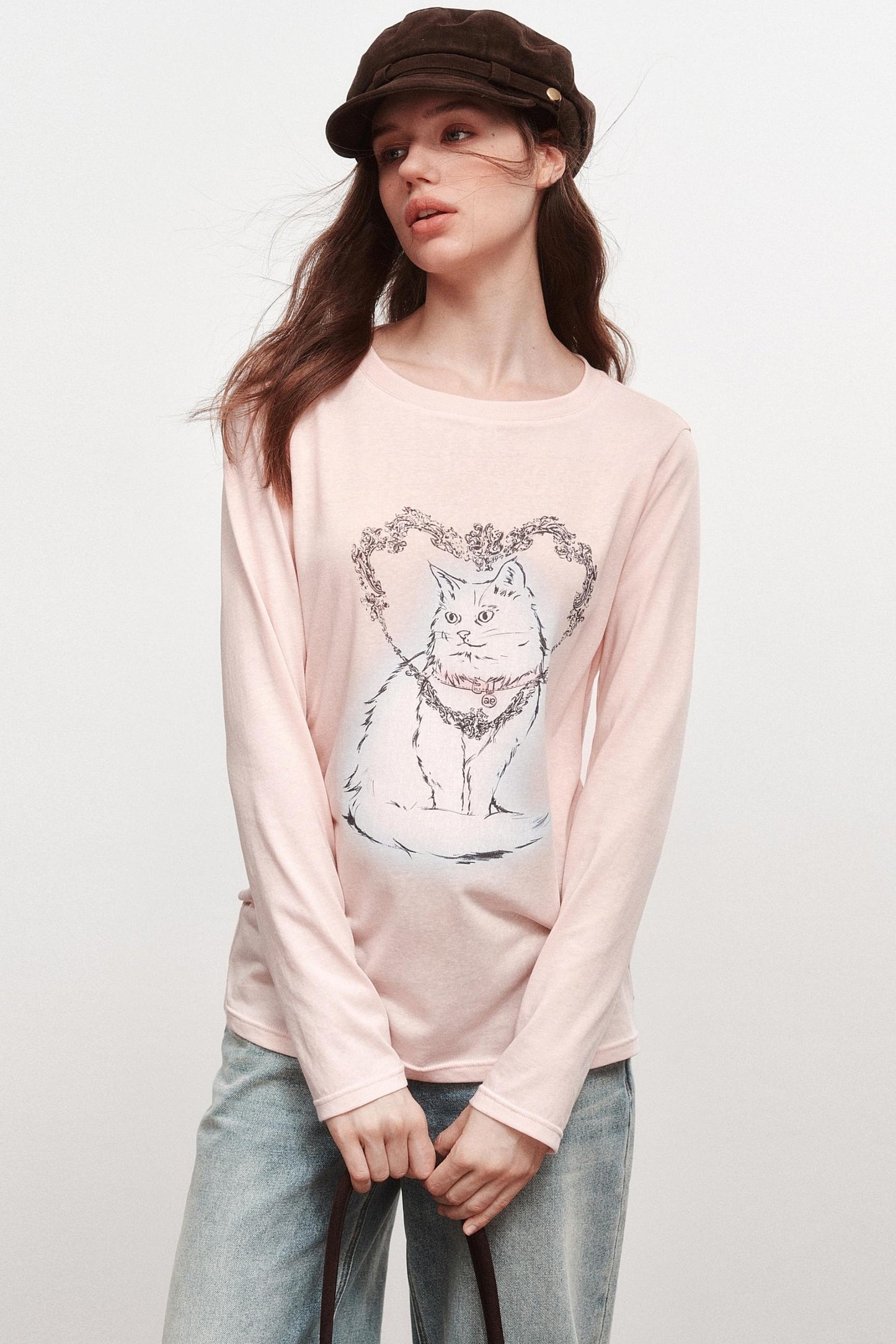 Love Cat Long-Sleeved T-Shirt