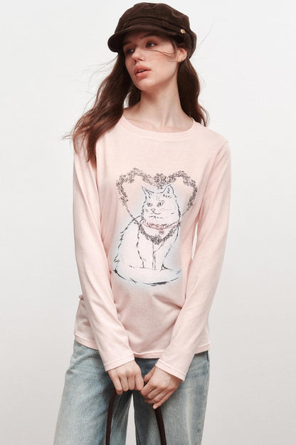 Love Cat Long-Sleeved T-Shirt