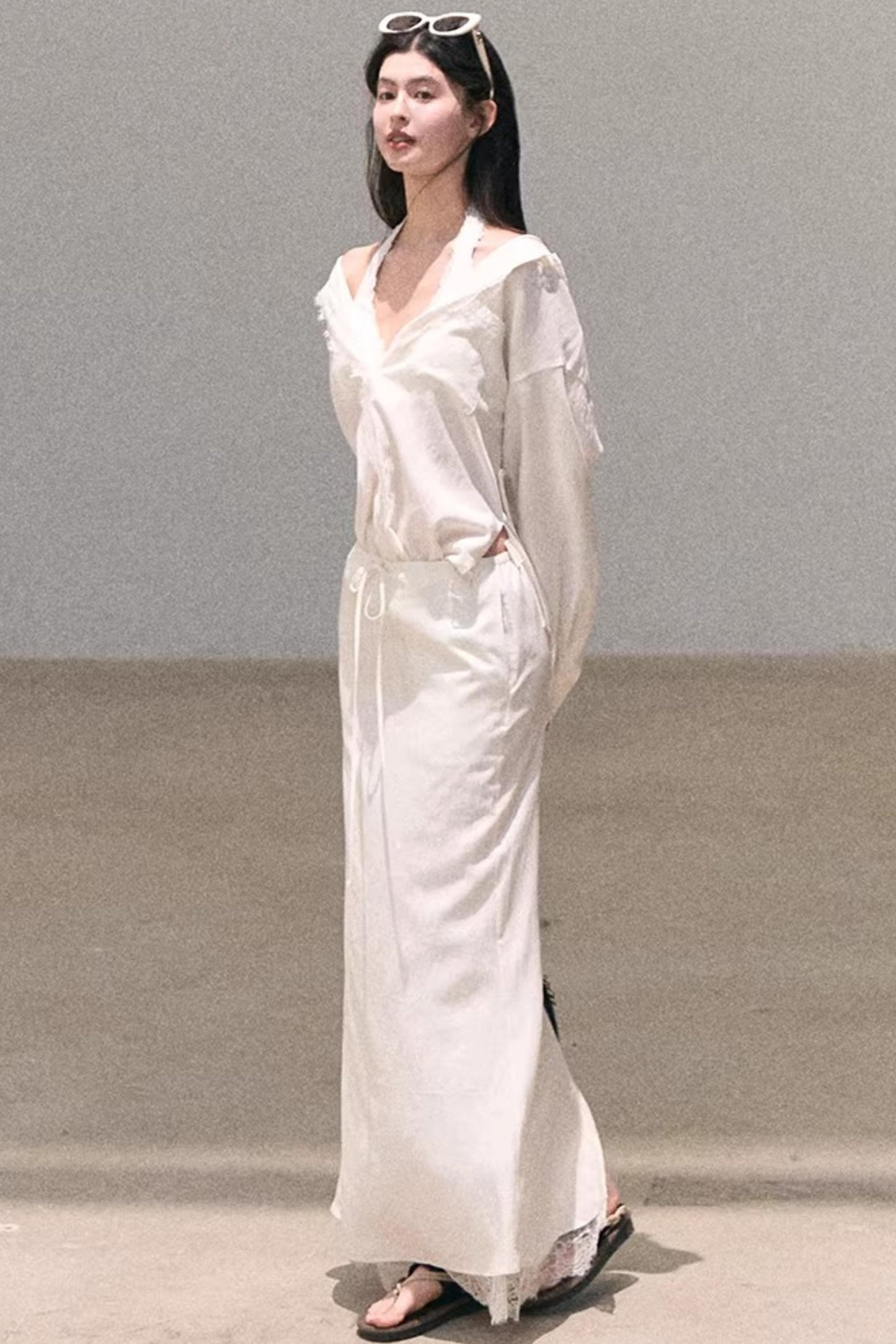 Lyocell Lace Vacation Shirt Set-Up