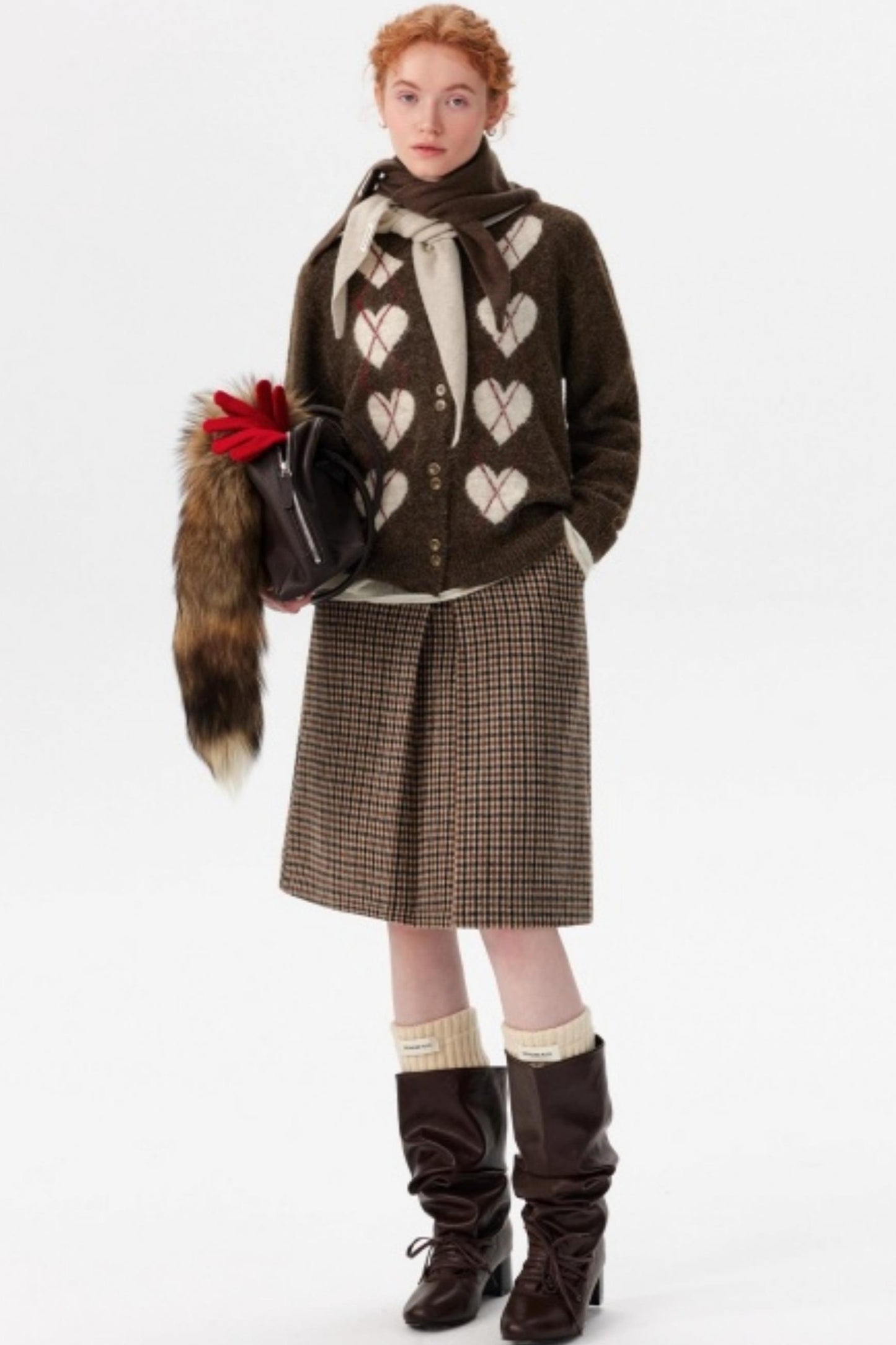 Retro Heart Knit Cardigan