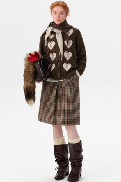 Retro Heart Knit Cardigan