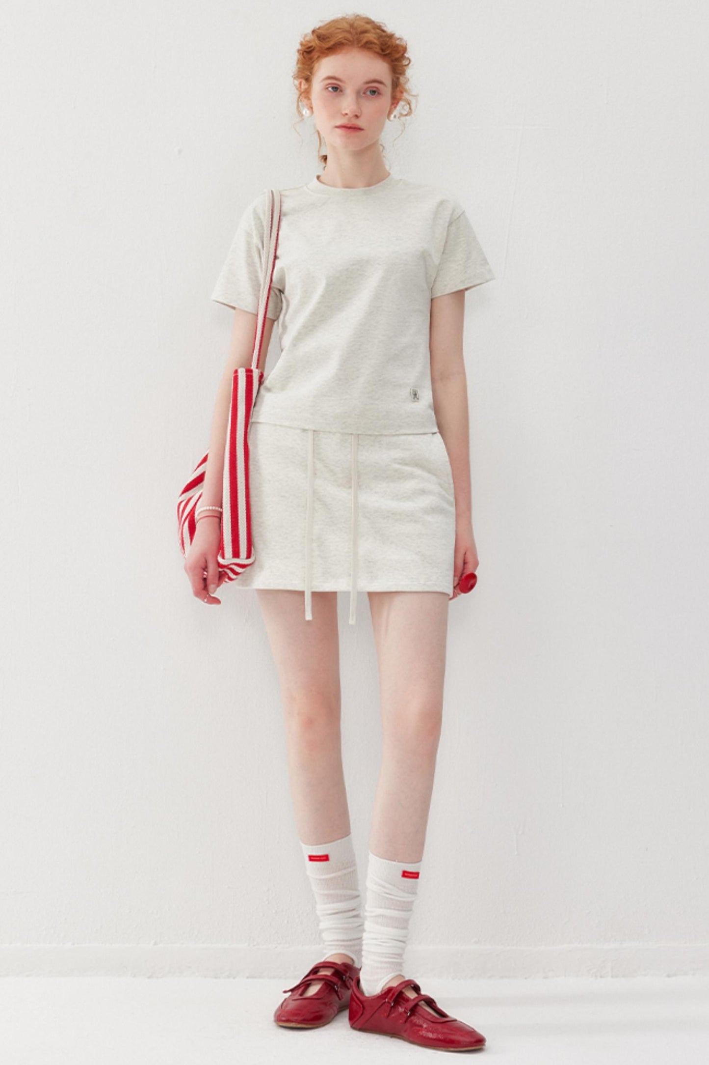 Sporty Gray Tee & Skirt Set-Up