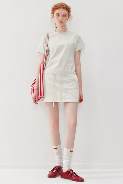 Sporty Gray Tee & Skirt Set-Up