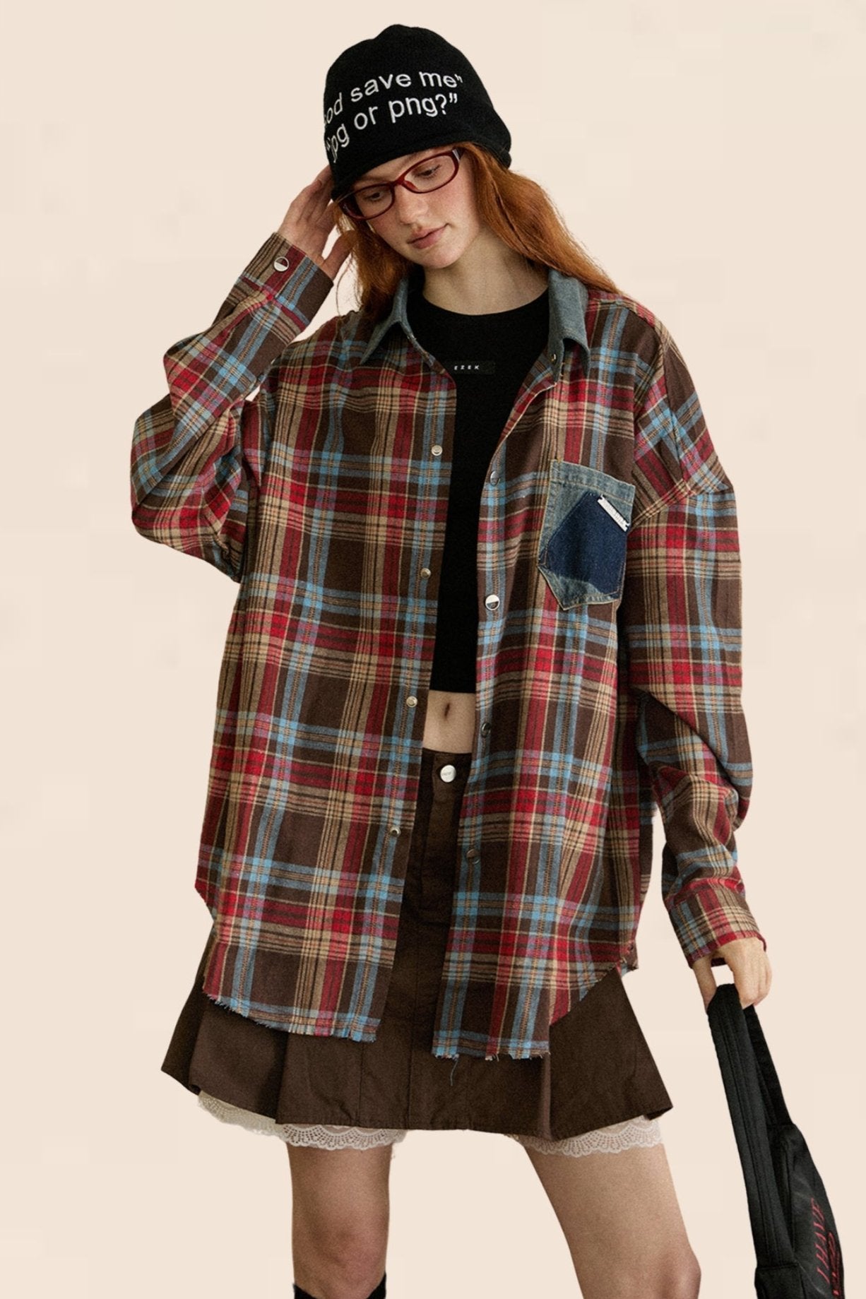 American Vintage Plaid Frayed Shirt