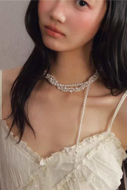 White Pearl Multi-Layer Necklace