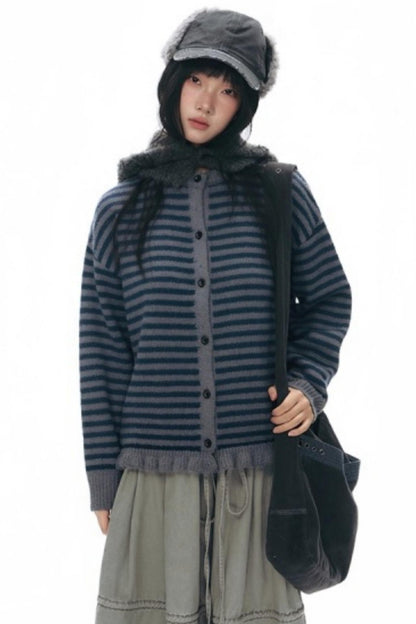 Knit Button Neck Snood Style Hat