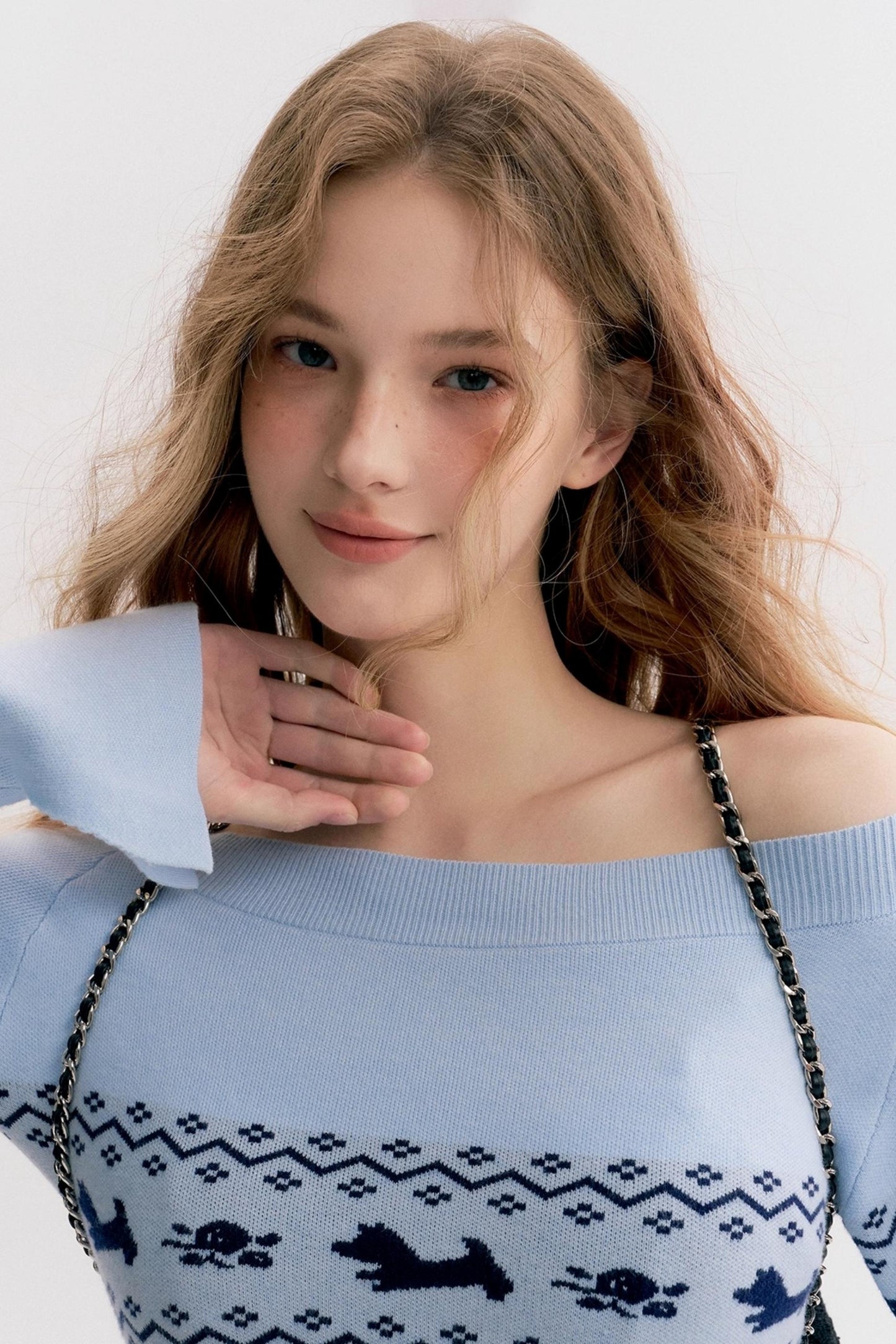 Contrasting Fair Isle Knit Top