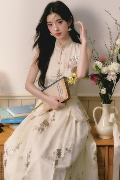 Sequin Embroidered Chinese Skirt