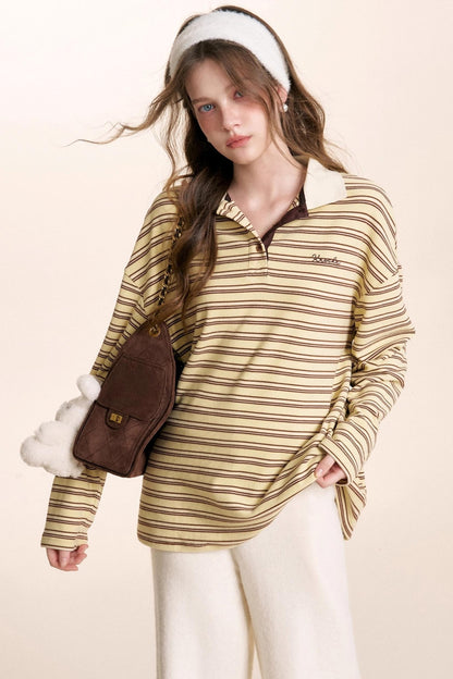 Retro Color-Blocked Polo T-Shirt