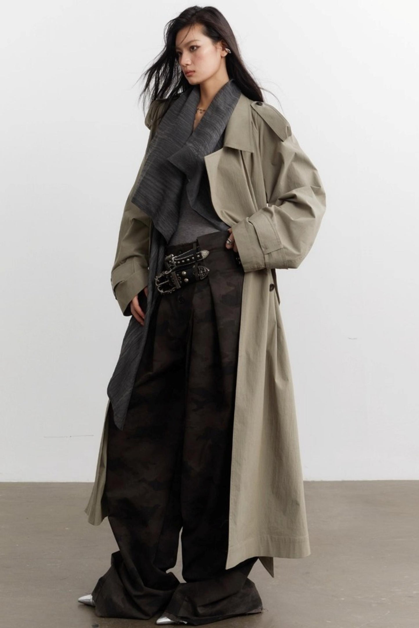 Urban Minimalist Long Trench Coat