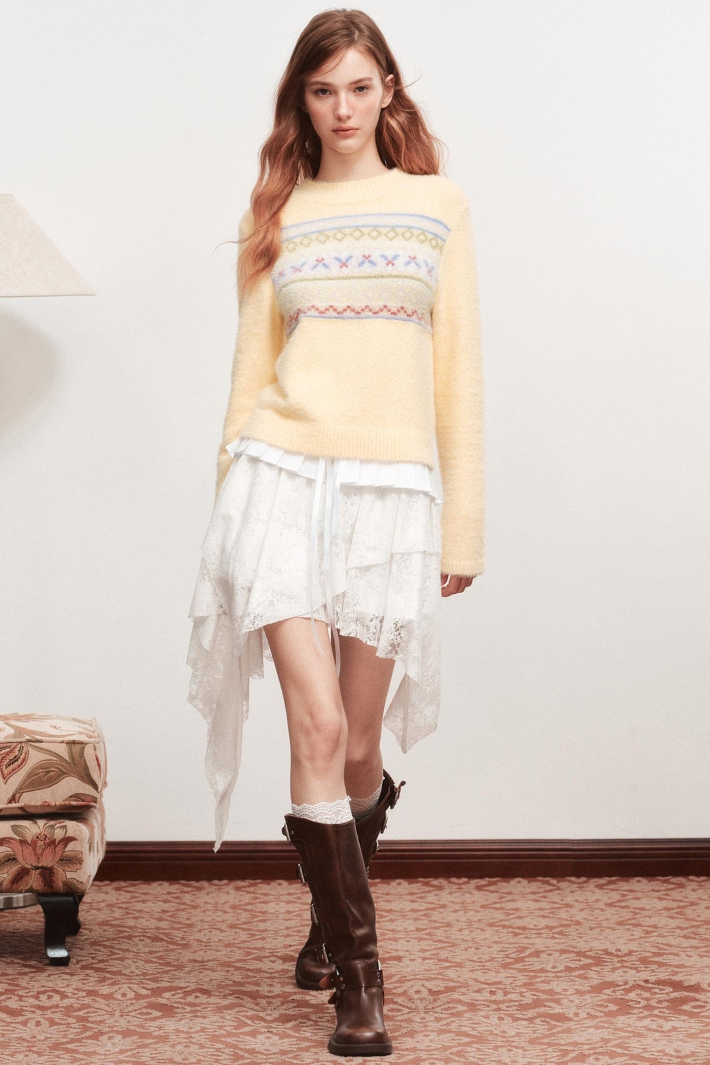 Emo Girl Goth White Short Skirt