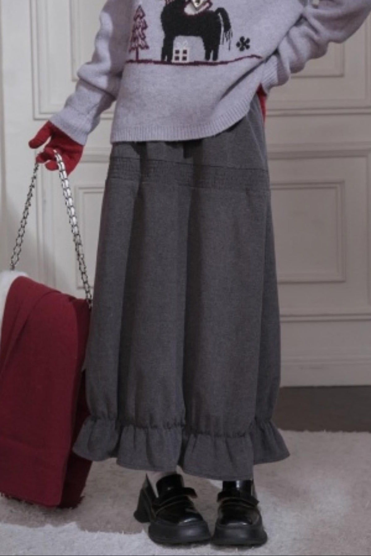 Night Mist Wool Skirt